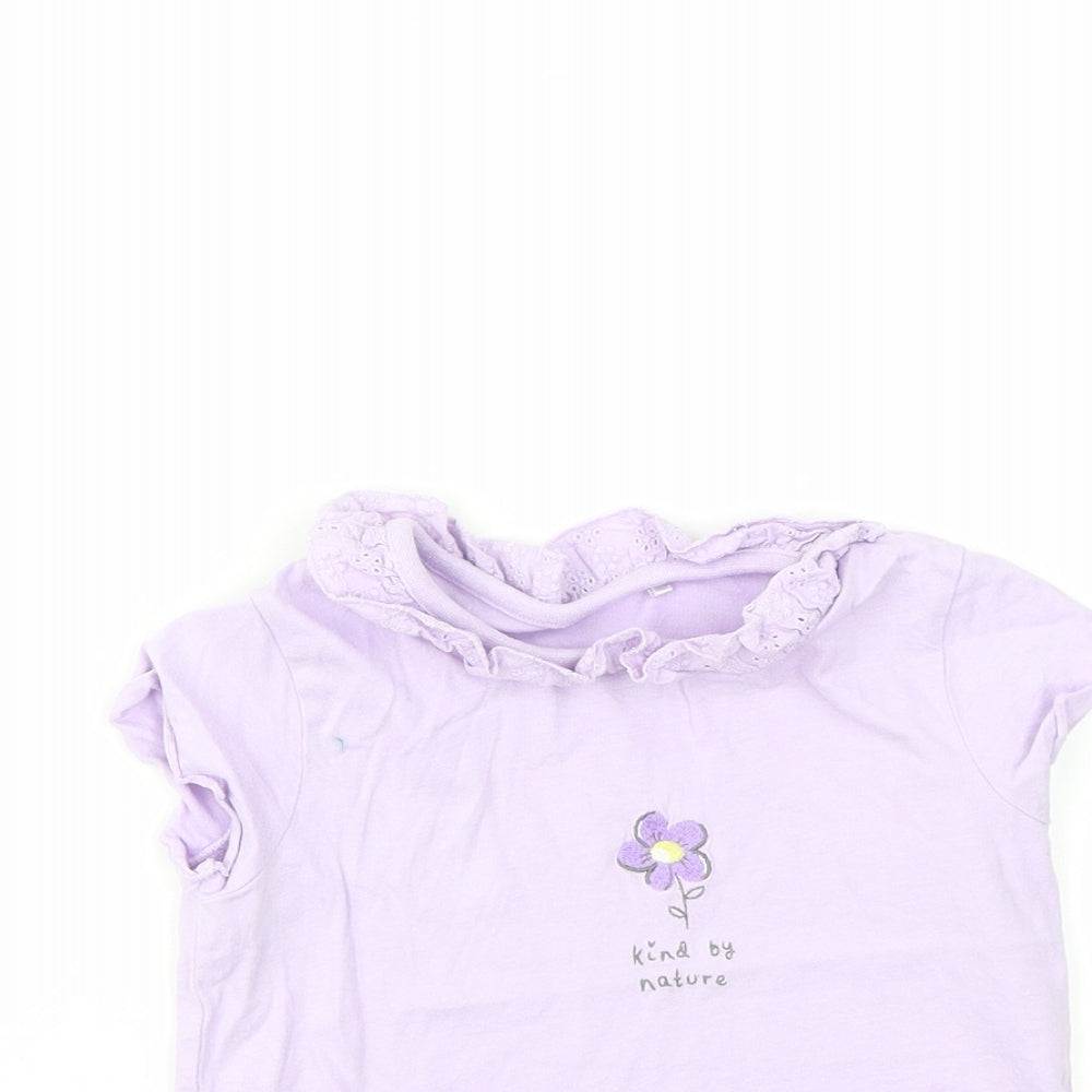 George Girls Purple   Basic T-Shirt Size 12-18 Months