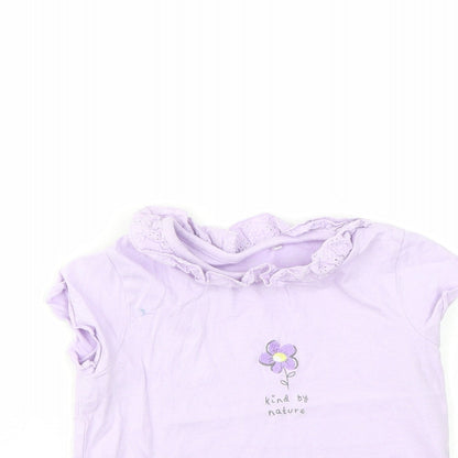 George Girls Purple   Basic T-Shirt Size 12-18 Months