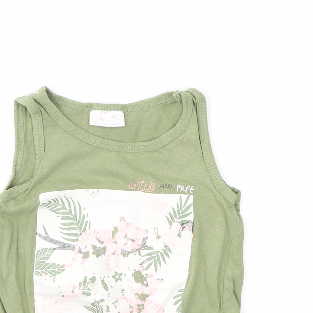 SO CUTE  Girls Green   Basic T-Shirt Size 18-24 Months