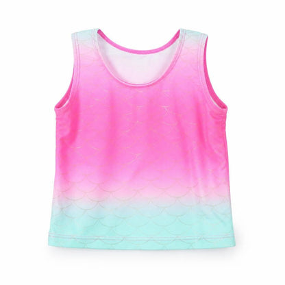 Front view of George girls’ multicoloured geometric basic t-shirt, size 12-18, months - swimmimg top