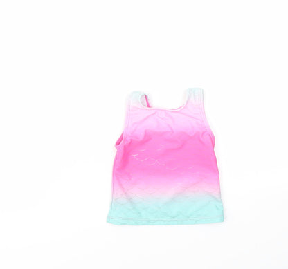 George Girls Multicoloured Geometric  Basic T-Shirt Size 12-18 Months  - SWIMMIMG TOP