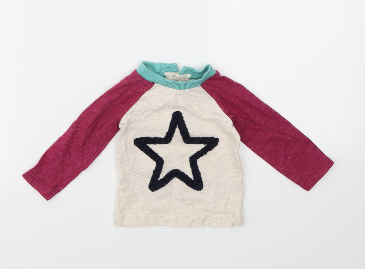 Additional front view of M&Co girls’ multicoloured geometric basic t-shirt, size 0-3, months
