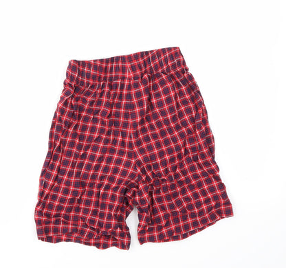 TU Girls Red Check  Cut-Off Shorts Size XS