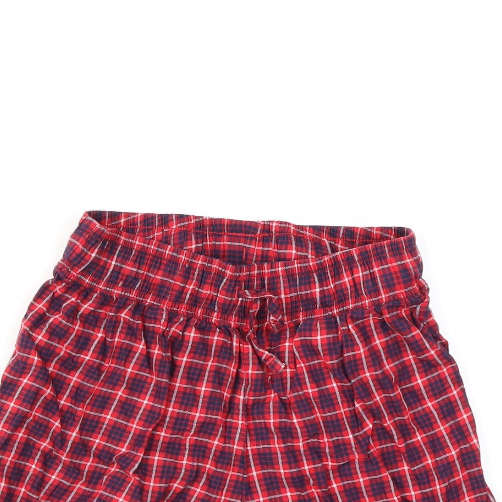 TU Girls Red Check  Cut-Off Shorts Size XS