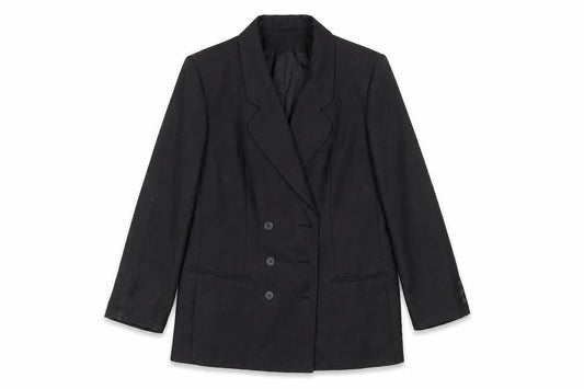 Front view of Classics women’s black jacket suit, size UK 14