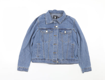 Boohoo Womens Blue  Denim Jacket Coat Size 6
