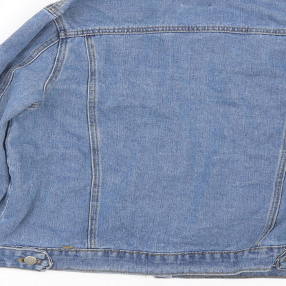 Boohoo Womens Blue  Denim Jacket Coat Size 6