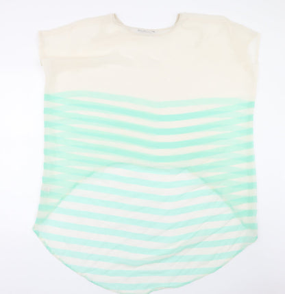 Primark Womens Beige Striped  Basic Blouse Size 12