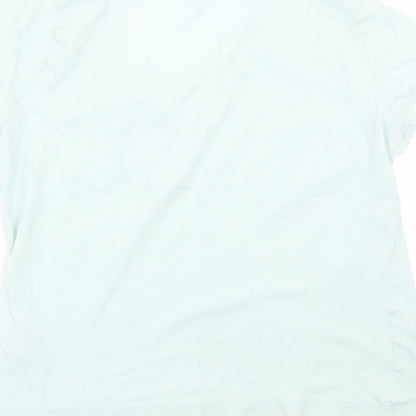 Brand and care label for Marks & Spencer women’s green top pyjama top, size UK 8