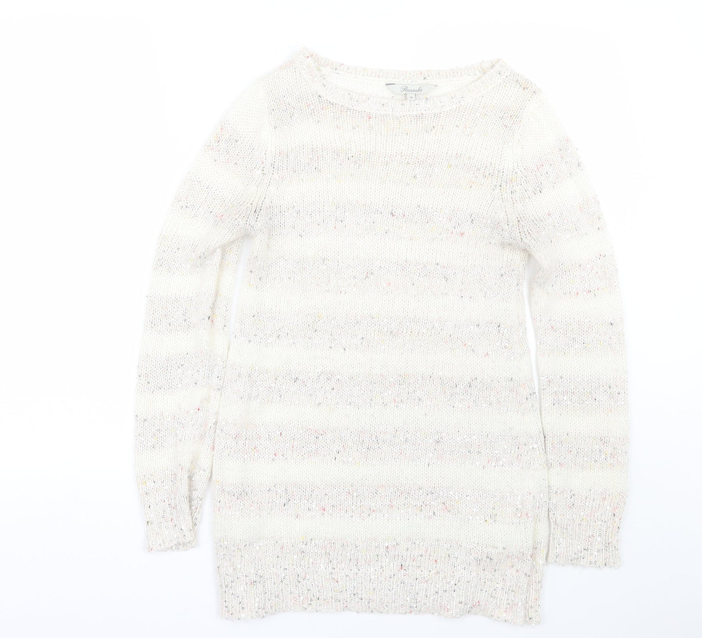 Womens UK Size 10 Peacocks White Pullover Jumper