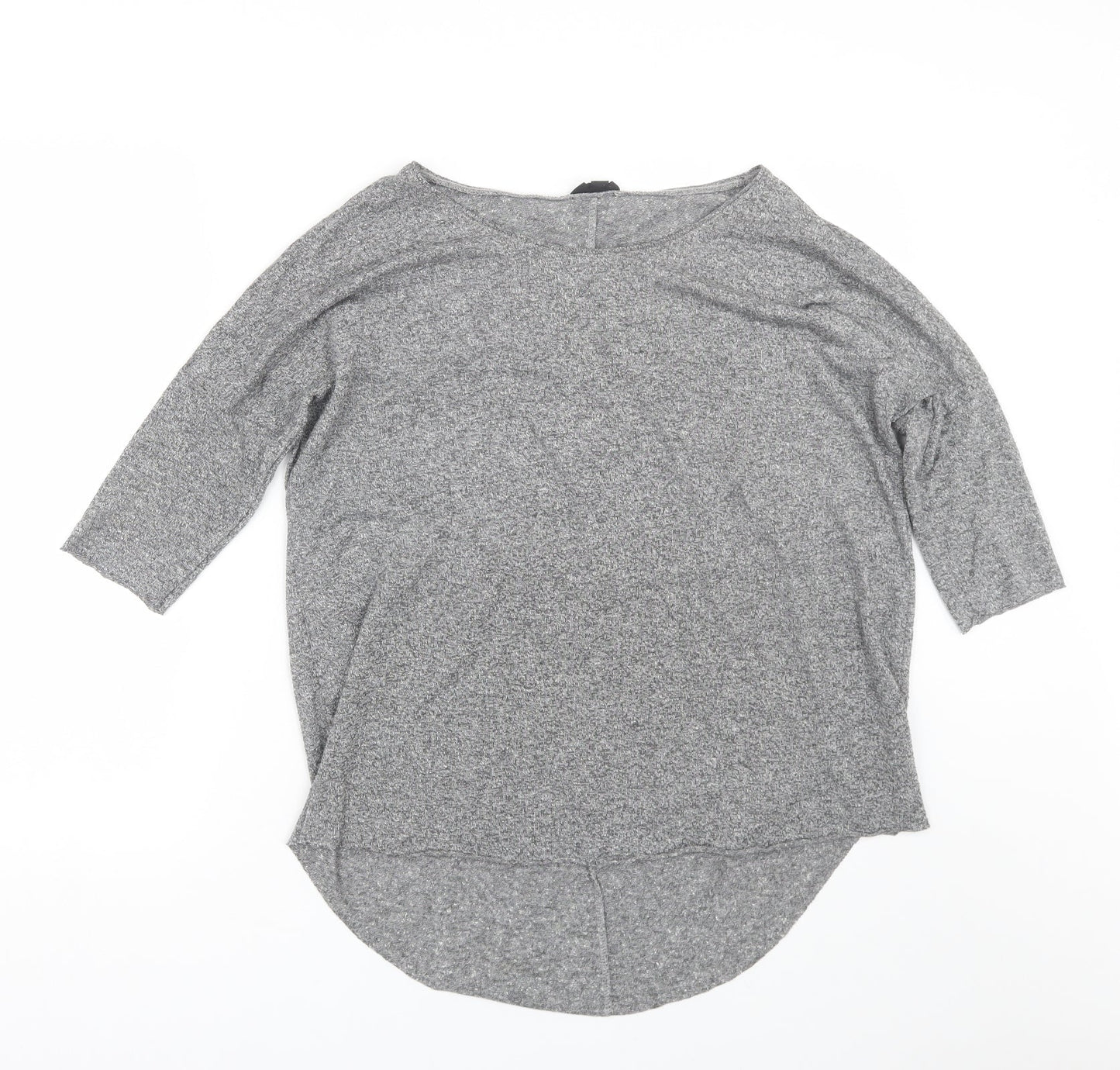 Womens UK Size 10 Topshop Grey Basic T-Shirt