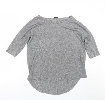 Womens UK Size 10 Topshop Grey Basic T-Shirt