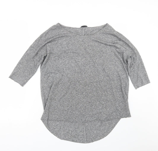 Womens UK Size 10 Topshop Grey Basic T-Shirt