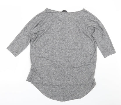 Womens UK Size 10 Topshop Grey Basic T-Shirt