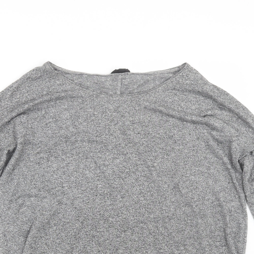 Womens UK Size 10 Topshop Grey Basic T-Shirt
