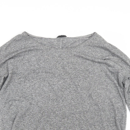Womens UK Size 10 Topshop Grey Basic T-Shirt