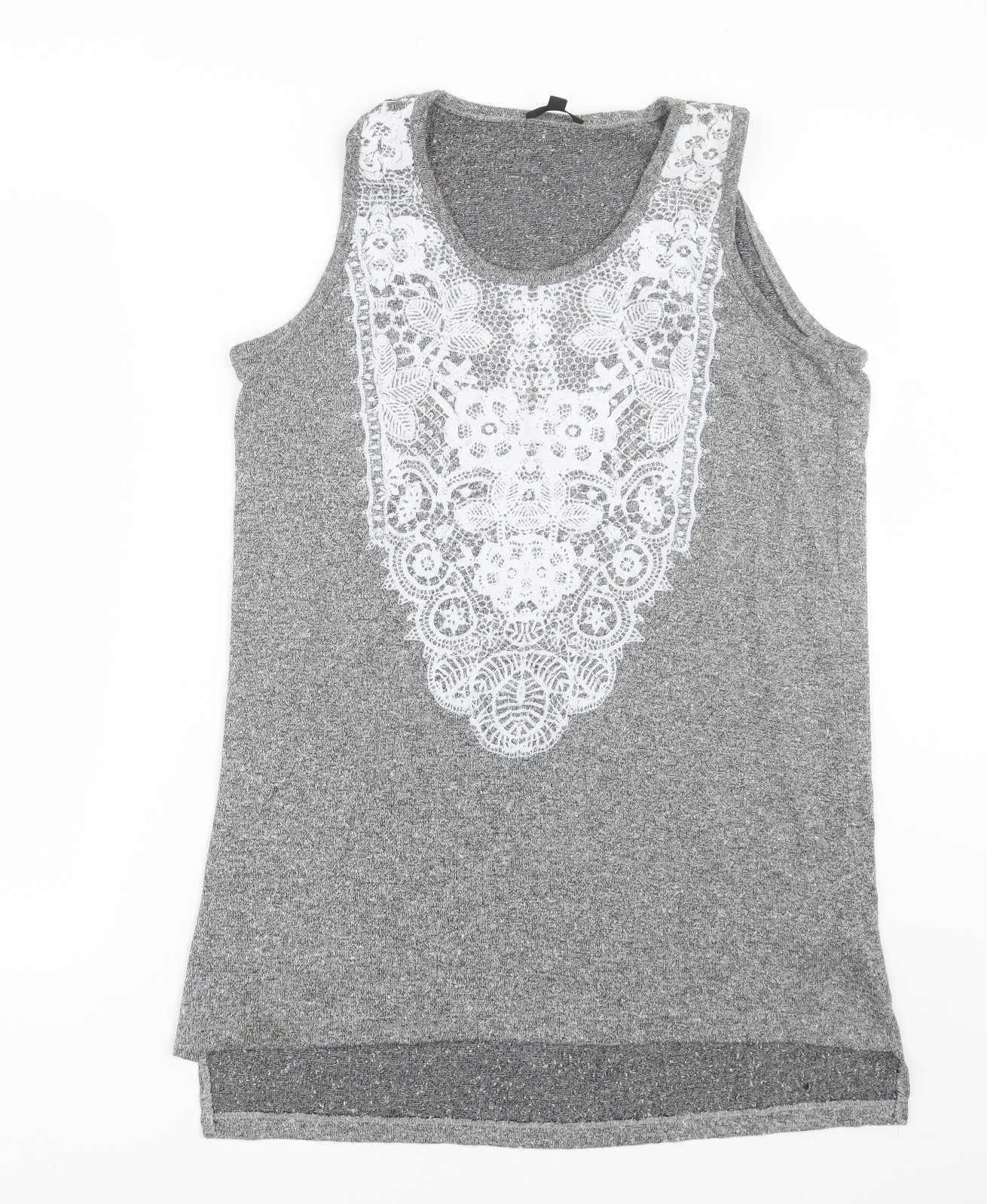 Womens UK Size 10 Topshop Grey Basic Tank