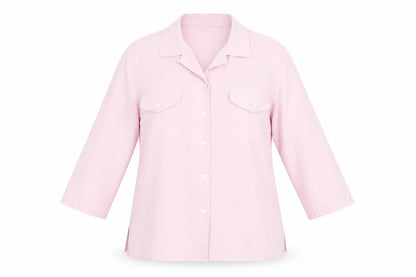 Front view of St Michael women’s pink basic button-up, size UK 14