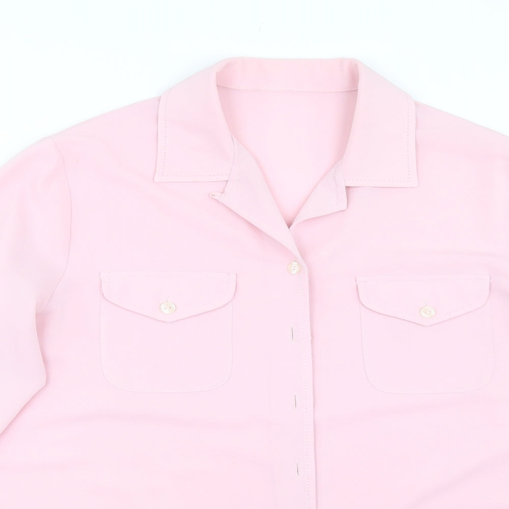 St Micheal Womens Pink   Basic Button-Up Size 14