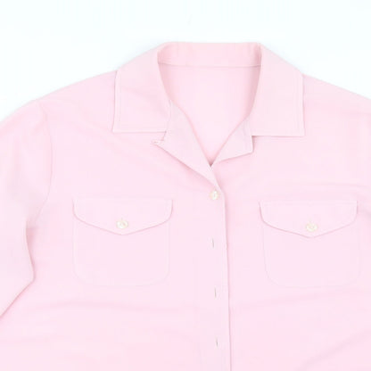 St Micheal Womens Pink   Basic Button-Up Size 14