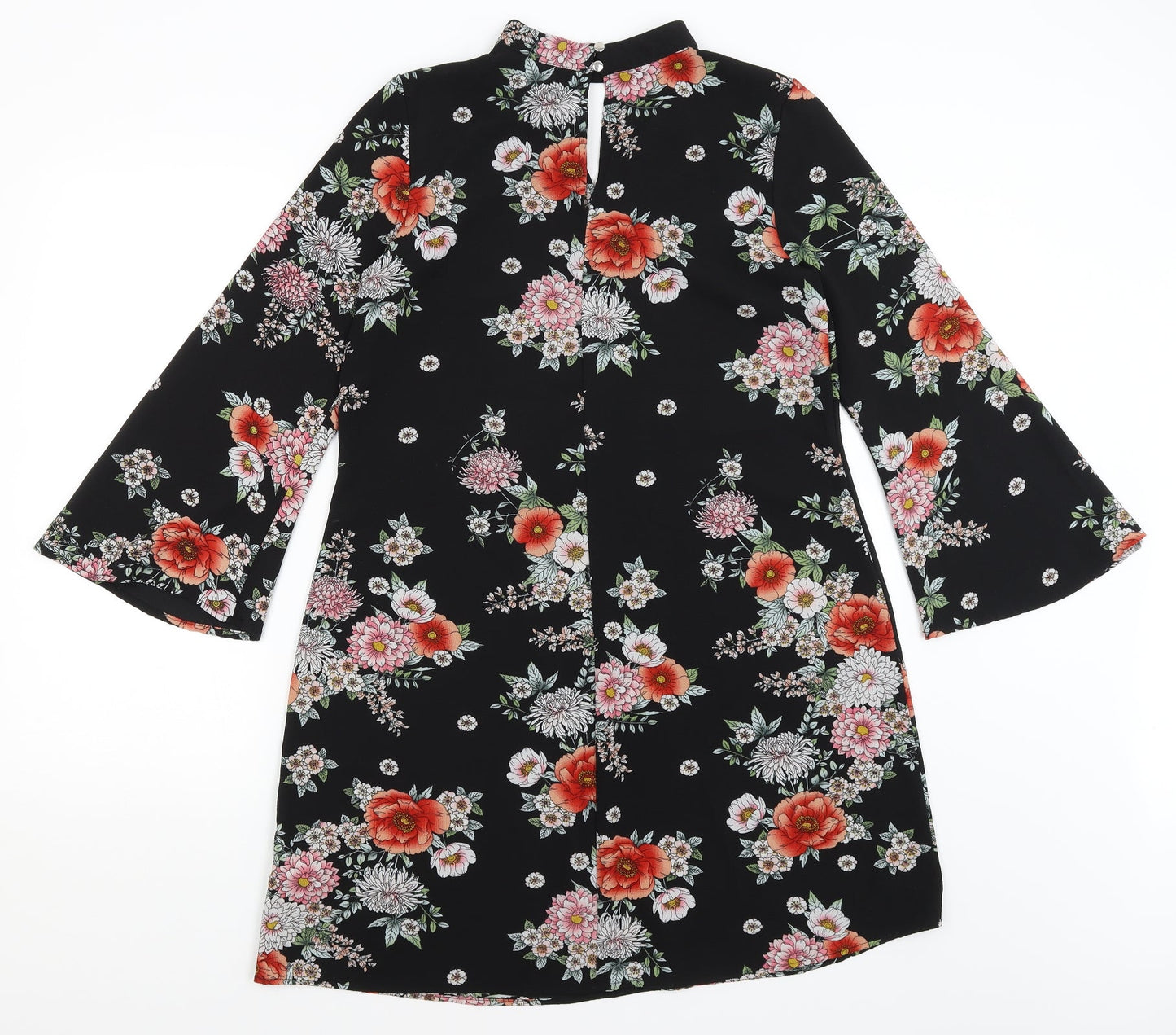 Peacocks Womens Black Floral  A-Line  Size 10