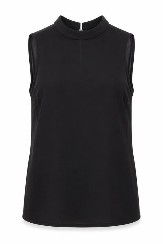Front view of Joanna Hope women’s black basic tank, size UK 14