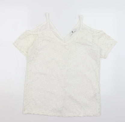 Womens UK Size 12 Very White Basic T-Shirt