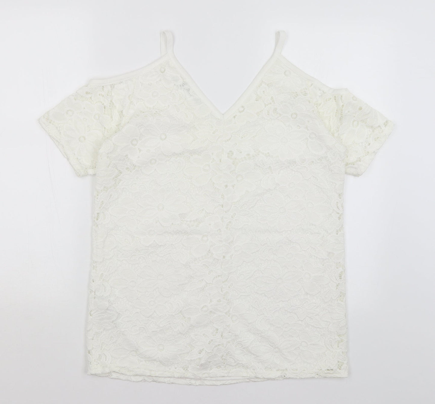 Womens UK Size 12 Very White Basic T-Shirt