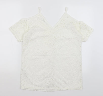 Womens UK Size 12 Very White Basic T-Shirt