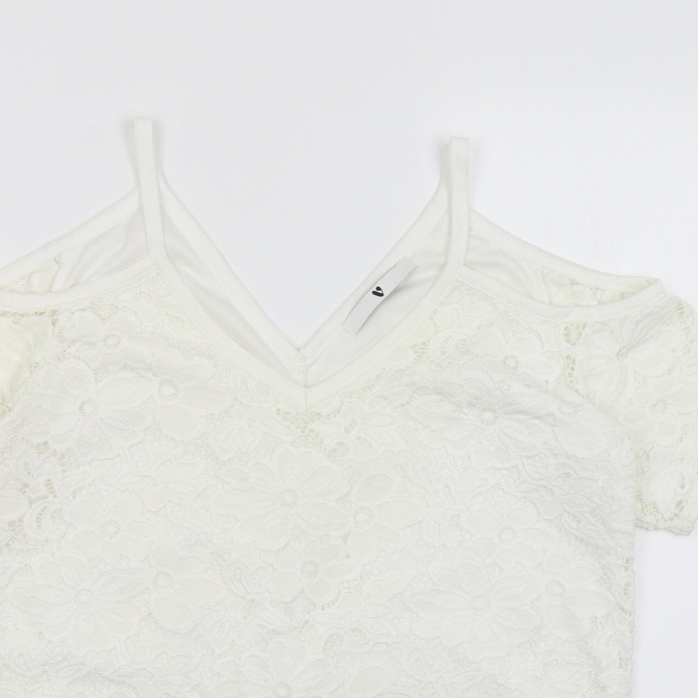 Womens UK Size 12 Very White Basic T-Shirt