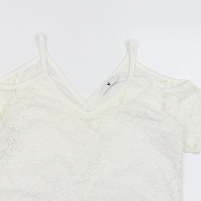 Womens UK Size 12 Very White Basic T-Shirt