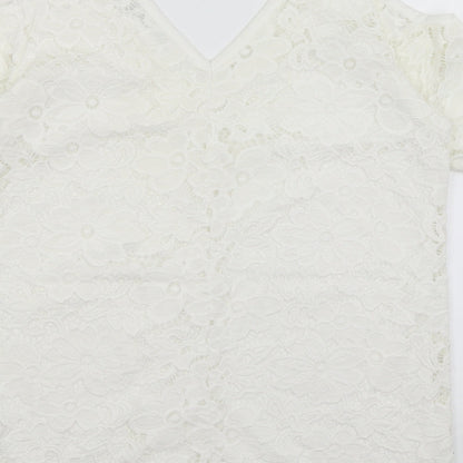 Womens UK Size 12 Very White Basic T-Shirt