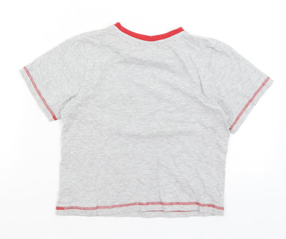 Back view of Emoji boys’ grey basic t-shirt, size 8-9, years - game time