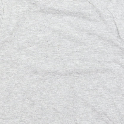 Brand and care label for Emoji boys’ grey basic t-shirt, size 8-9, years - game time
