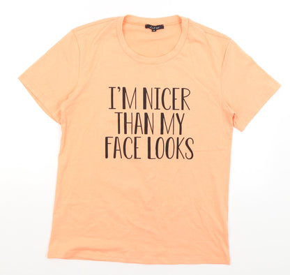 Luck Last Womens Pink   Basic T-Shirt Size M  - Nicer Than My Face Look
