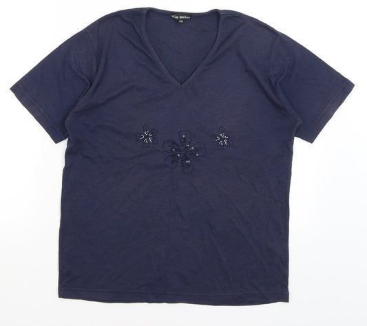Womens UK Size S Ellie Louise Blue Basic T-Shirt