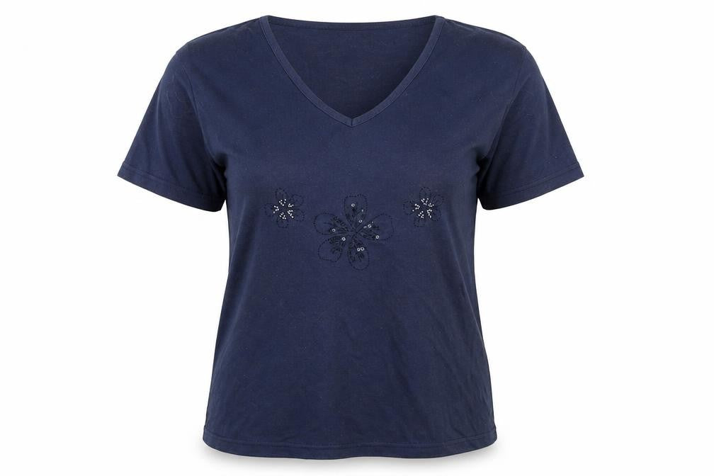 Womens UK Size S Ellie Louise Blue Basic T-Shirt