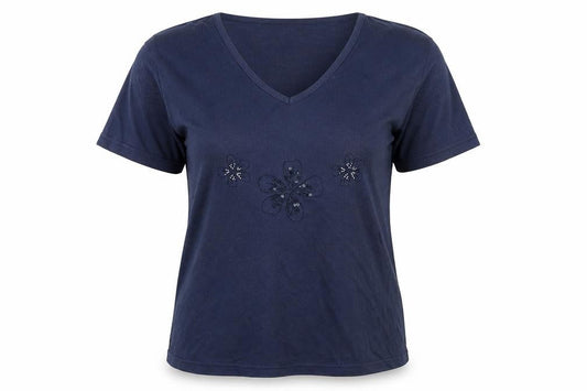 Womens UK Size S Ellie Louise Blue Basic T-Shirt