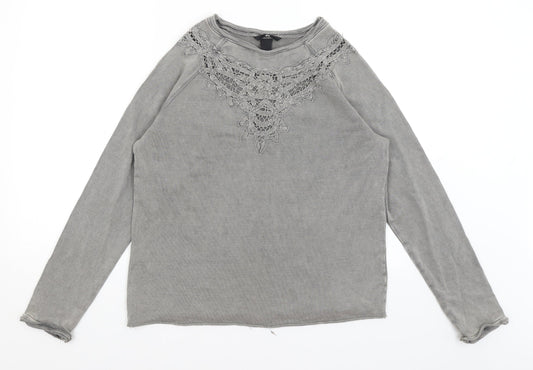 Womens UK Size M H&M Grey Pullover Jumper