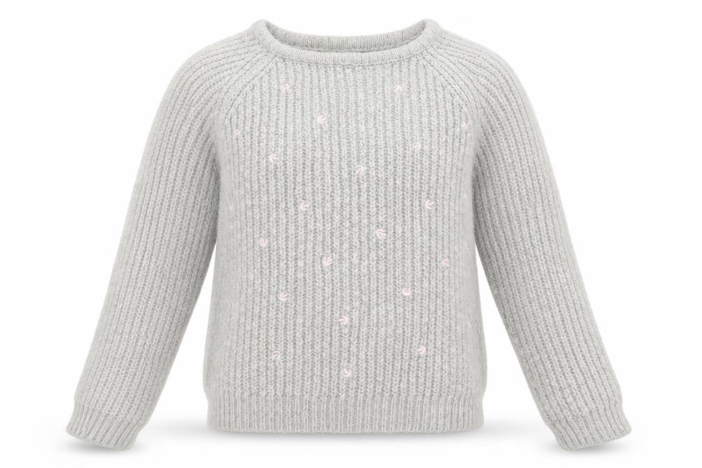 Front view of Vertbaydet girls’ grey jumper, size 8, years