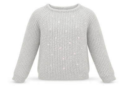 Front view of Vertbaydet girls’ grey jumper, size 8, years