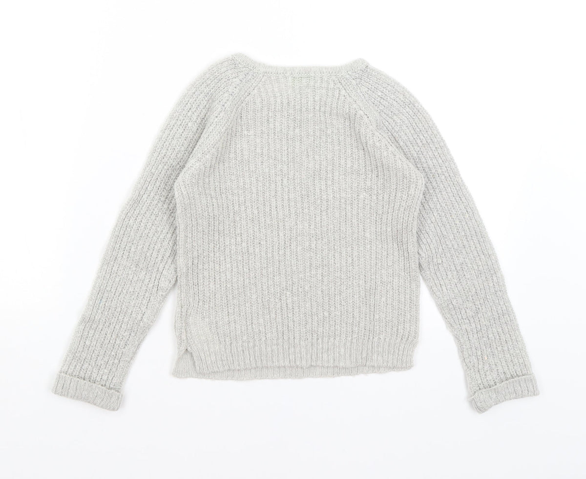Back view of Vertbaydet girls’ grey jumper, size 8, years