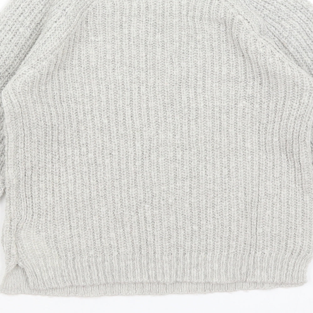 Brand and care label for Vertbaydet girls’ grey jumper, size 8, years