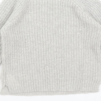 Brand and care label for Vertbaydet girls’ grey jumper, size 8, years