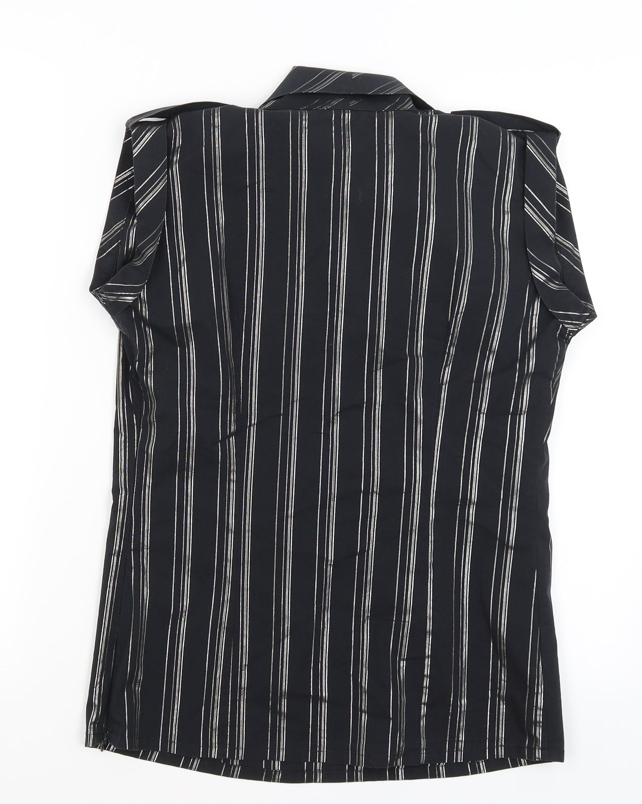 Kimono Womens Black Striped  Tunic T-Shirt Size L