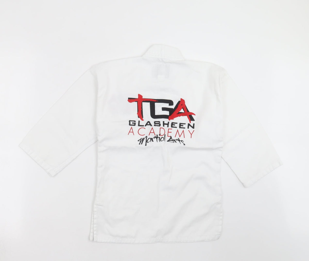 Back view of bytomic boys’ white basic casual, size 5, years - martial arts
