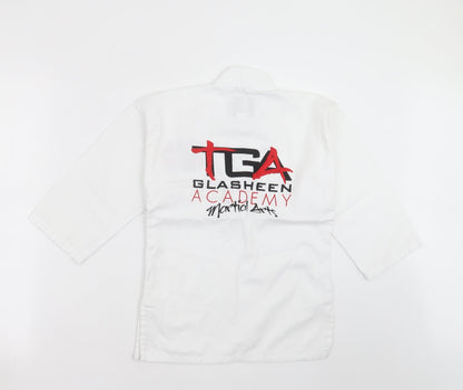 Back view of bytomic boys’ white basic casual, size 5, years - martial arts