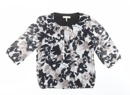 Anthology Womens Black Floral  Basic Blouse Size 12