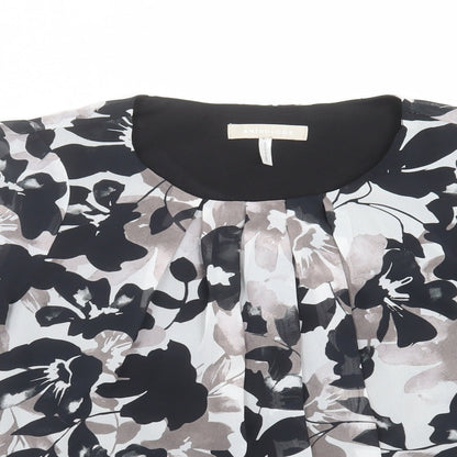 Anthology Womens Black Floral  Basic Blouse Size 12