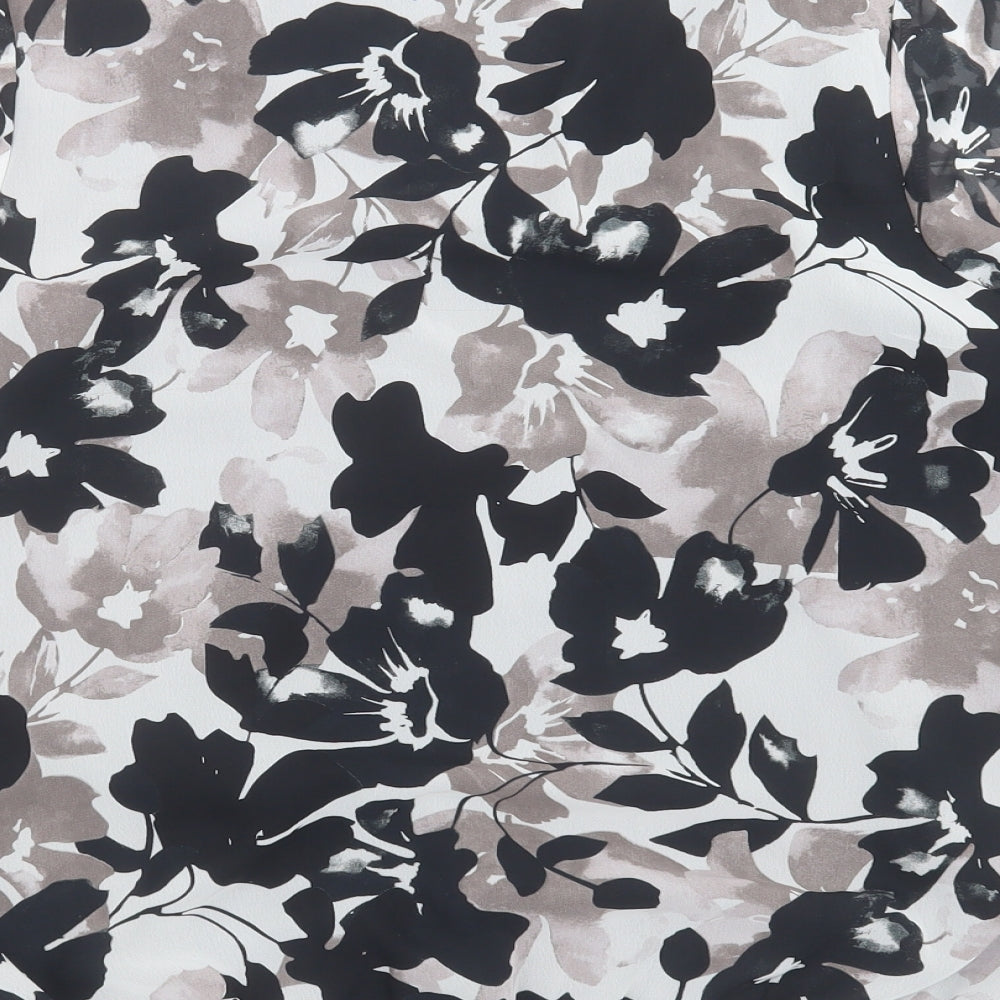 Anthology Womens Black Floral  Basic Blouse Size 12